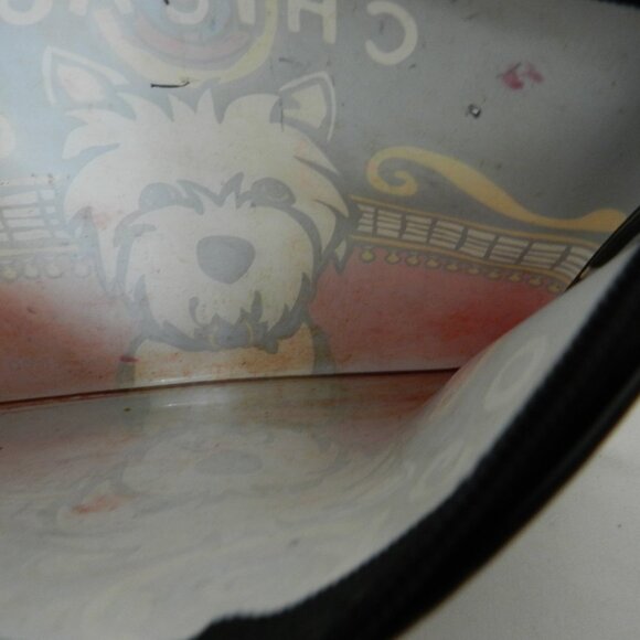 Marc Tetro Westie Chicago dog puppy make up bag pouch coated Canvas zip 8 x 5.5 - Picture 8 of 9